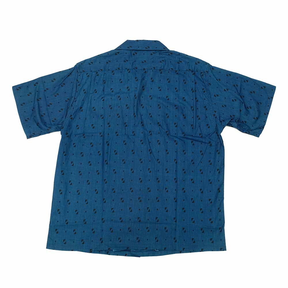 SUGAR CANE - FICTION ROMANCE - 3.5oz. INDIGO PRINT OPEN SHIRT - SC39511