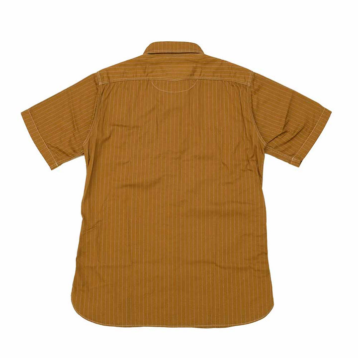 SUGAR CANE - FICTION ROMANCE - 8.5oz. BROWN WABASH STRIPE - S/S WORK SHIRT - SC38700