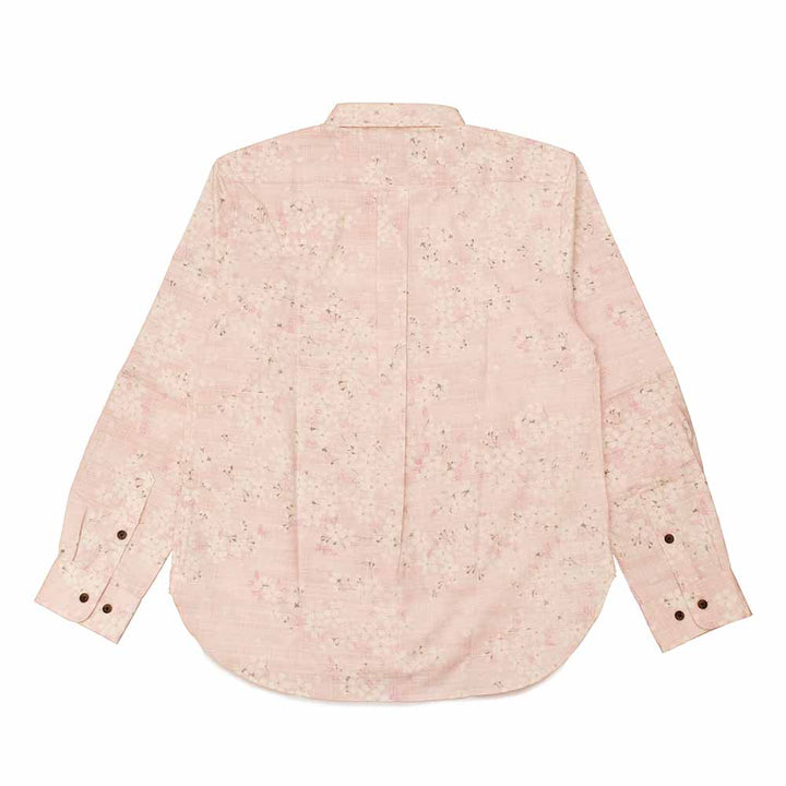 衣櫻 - サザンクロス素材 長袖レギュラーシャツ - 裏霞舞桜 - SA1743