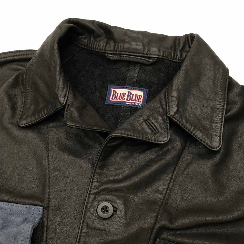 BLUE BLUE - Indigo Switch Leather Coveralls - 1017730