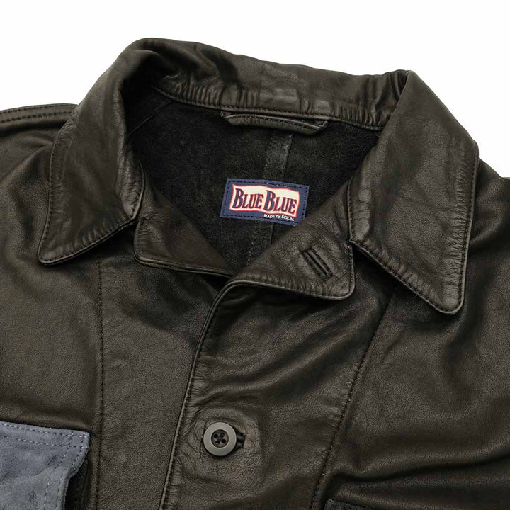 BLUE BLUE - Indigo Switch Leather Coveralls - 1017730