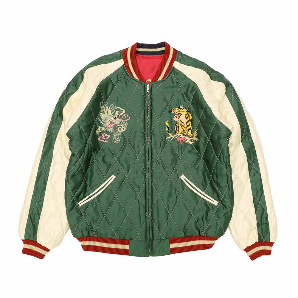 TAILOR TOYO - Acetate Quilted Souvenir Jacket - JAPAN MAP × GOLD DRAGON - TT15791-145