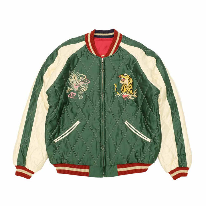 TAILOR TOYO - Acetate Quilted Souvenir Jacket - JAPAN MAP × GOLD DRAGON - TT15791-145