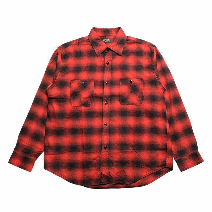 SUGAR CANE - COTTON OMBRE CHECK L/S WORK SHIRT - SC29723