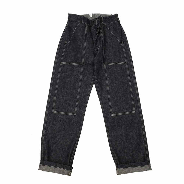 WAREHOUSE - 1930'S WPA DOUBLE KNEE DENIM TROUSERS - 1239-25
