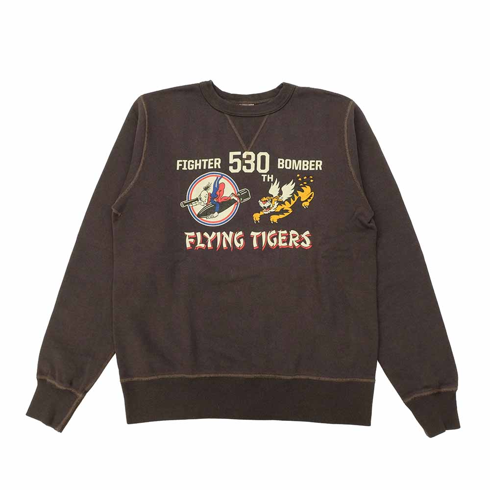 BUZZ RICKSON'S - SET-IN CREW SWEAT - 530th FTR-BOMB FLING TIGERS - BR69634