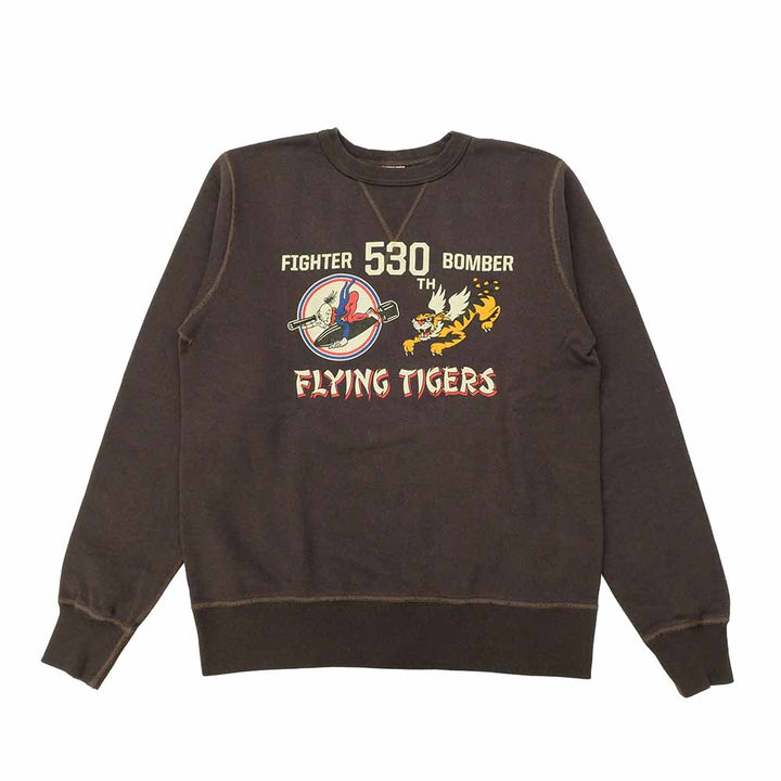 BUZZ RICKSON'S - SET-IN CREW SWEAT - 530th FTR-BOMB FLING TIGERS - BR69634