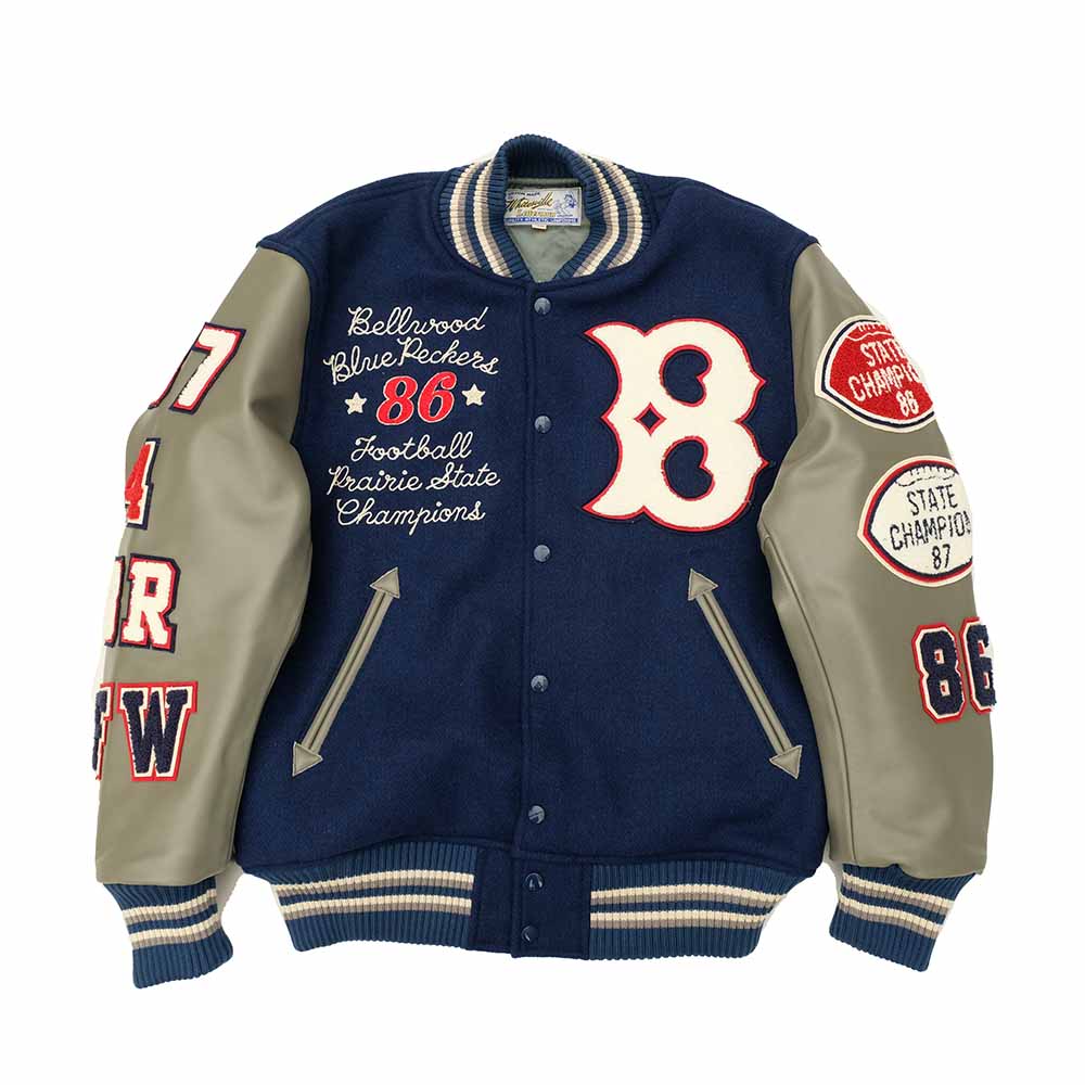 WHITESVILLE - 30oz. WOOL MELTON AWARD JACKET - BLUE PECKERS - WV15783