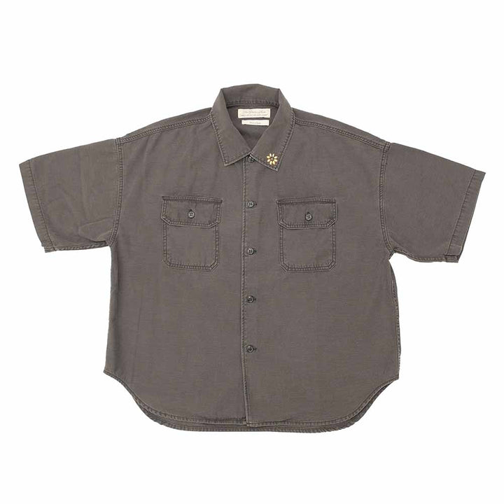 REMI RELIEF - WIDE MILITARY S/S SHIRT - Small Flower Studs - RN28369222
