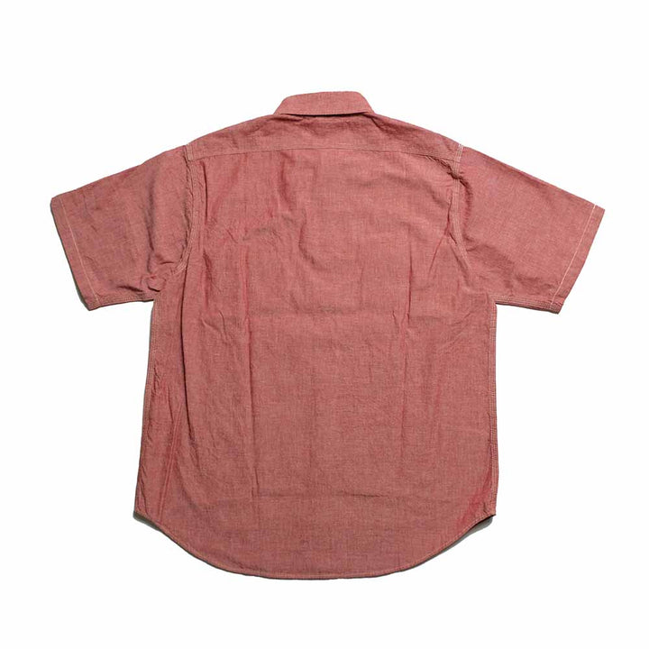 SUGAR CANE - RED CHAMBRAY WORK SHIRT - SHORT SLEEVE - SC39703
