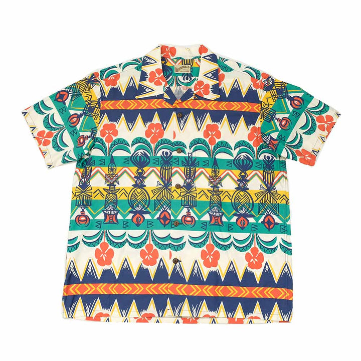 SUN SURF - COTTON BROAD OPEN SHIRT - TROPICAL WOODCUT - SS39504