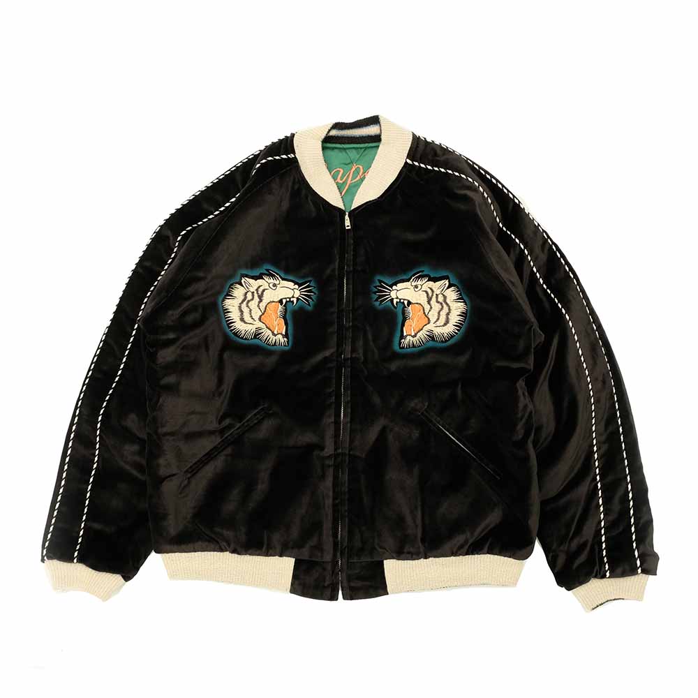 TAILOR TOYO - Mid 1950s Style - Velveteen × Acetate Quilted Souvenir Jacket - Stencil Paint - TOYO ENTERPRISE 60th Anniversary - Special Edition - TIGER HEAD × EAGLE - TT15809