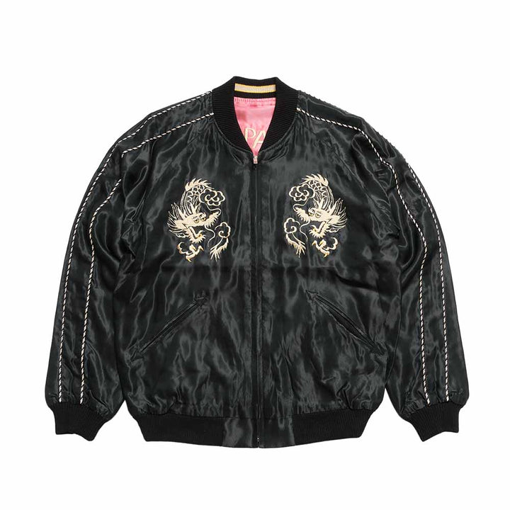 TAILOR TOYO - Acetate Souvenir Jacket - WHITE DRAGON x TIGER HEAD - TT15972-219