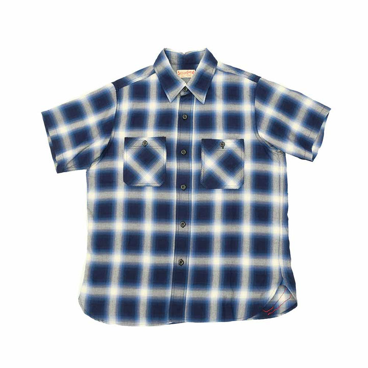 SUGAR CANE - OMBRE CHECK S/S WORK SHIRT - SC39519