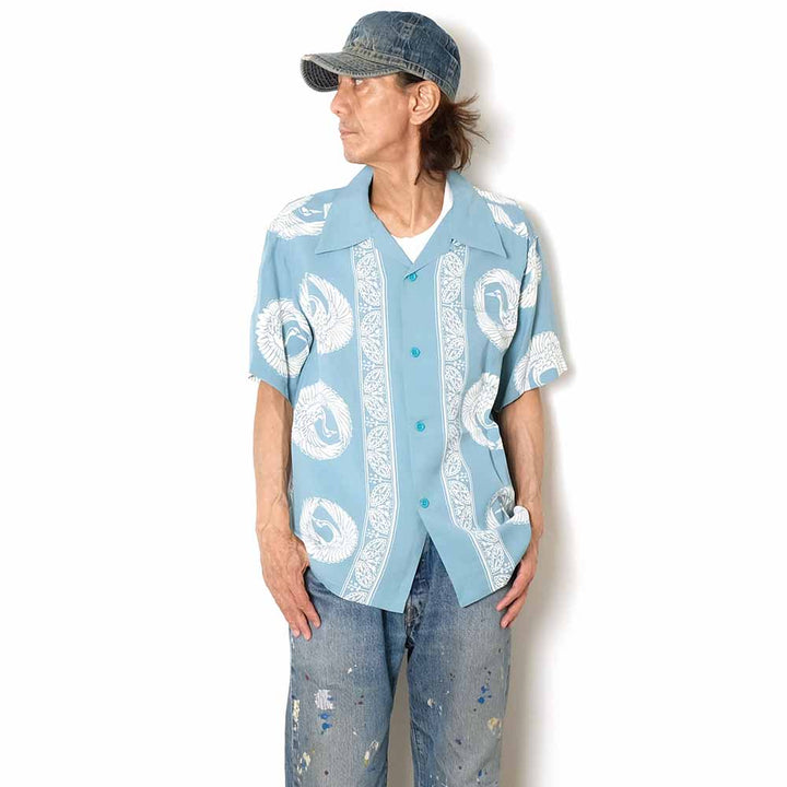 SUN SURF - RAYON HAWAIIAN SHIRT - ORIENTAL BORDER - SS39629