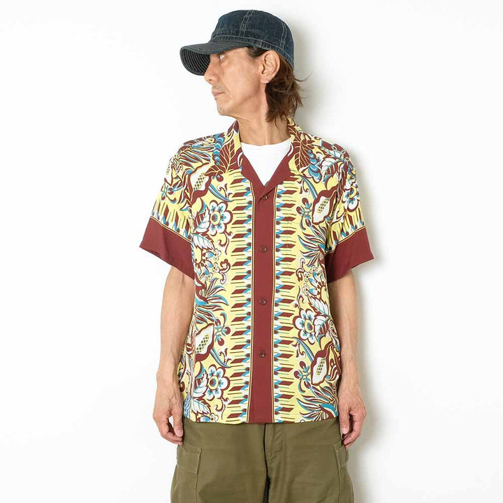SUN SURF - RAYON HAWAIIAN SHIRT - FLOWER FIELD BORDER - SS39430