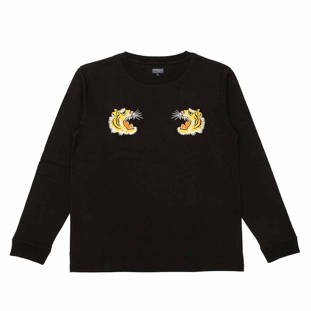 TAILOR TOYO - L/S SUKA T-SHIRT - EMBROIDERED - TIGER - TT69649
