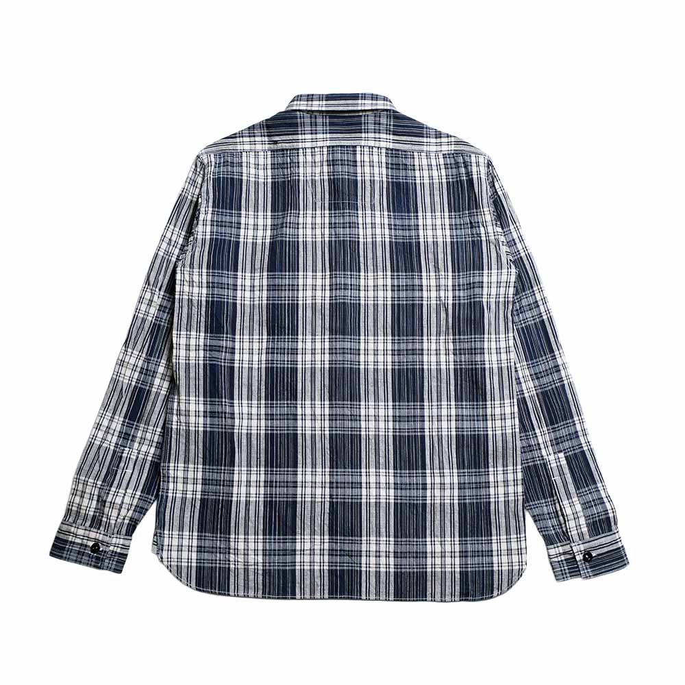 SUGAR CANE - FICTION ROMANCE - 6oz. INDIGO CHECK WORK SHIRT - SC29670
