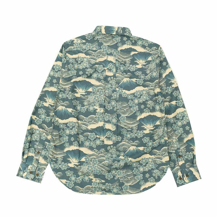 衣櫻 - シーチング素材 - 長袖レギュラーシャツ - 桜富士 - SA1664