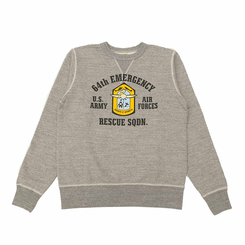 BUZZ RICKSON'S - SET-IN CREW SWEAT - 64th EMERGENCY RESCUE SQDN - BR69635