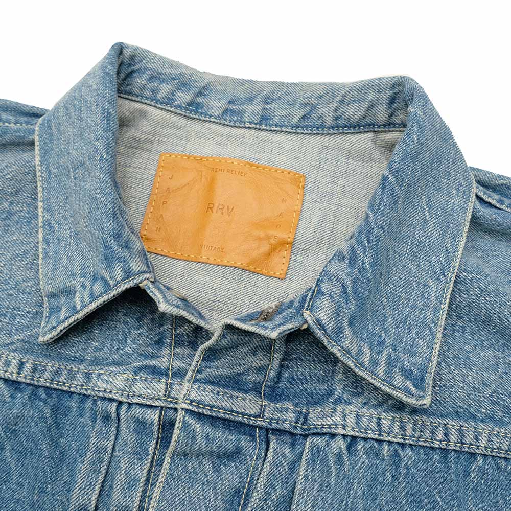 REMI RELIEF - 12oz DENIM WW2 MODEL JACKET - USED BLUE - RN29373246