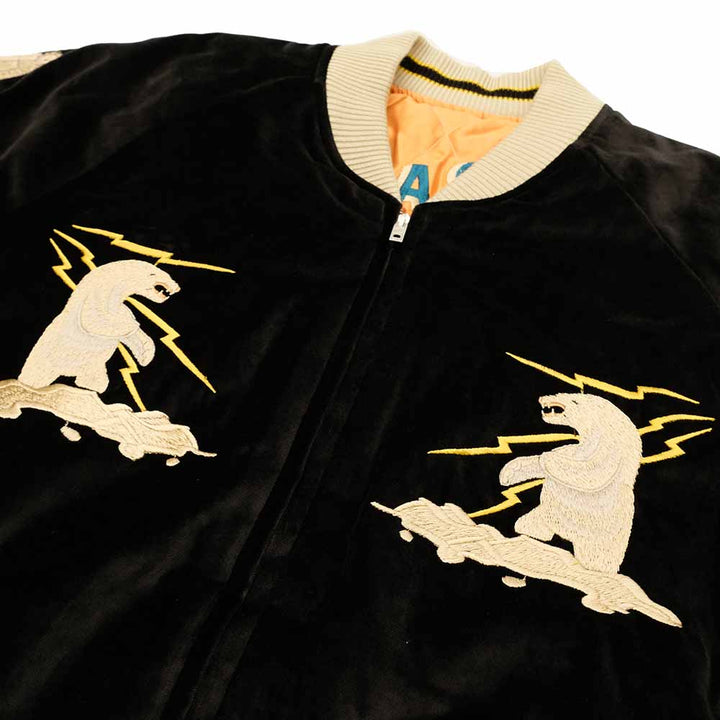 TAILOR TOYO - Velveteen Souvenir Jacket - POLAR BEAR x ALASKA MAP - TT15792-119