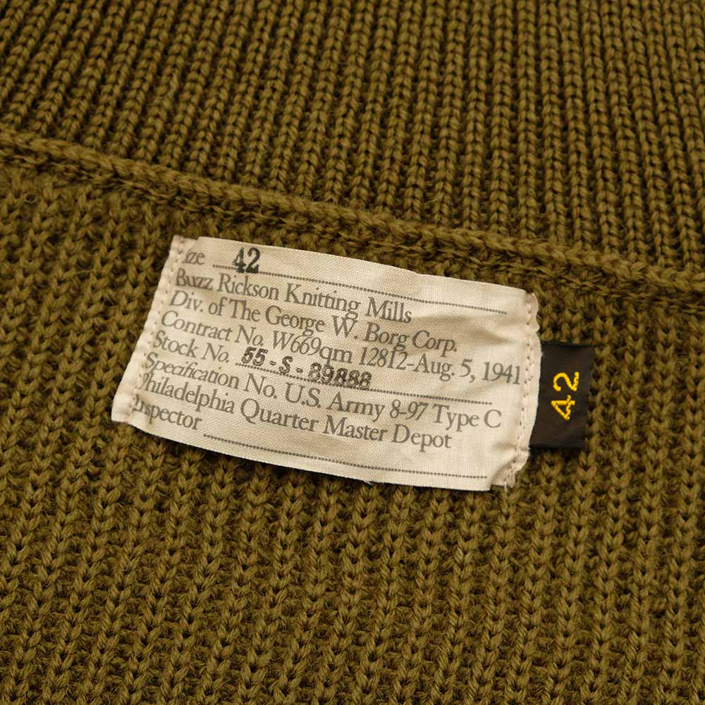 BUZZ RICKSON'S - SWEATERS, WOOL, TURTLE NECK, O.D. - BUZZ RICKSON KNITTING MILLS - BR90258