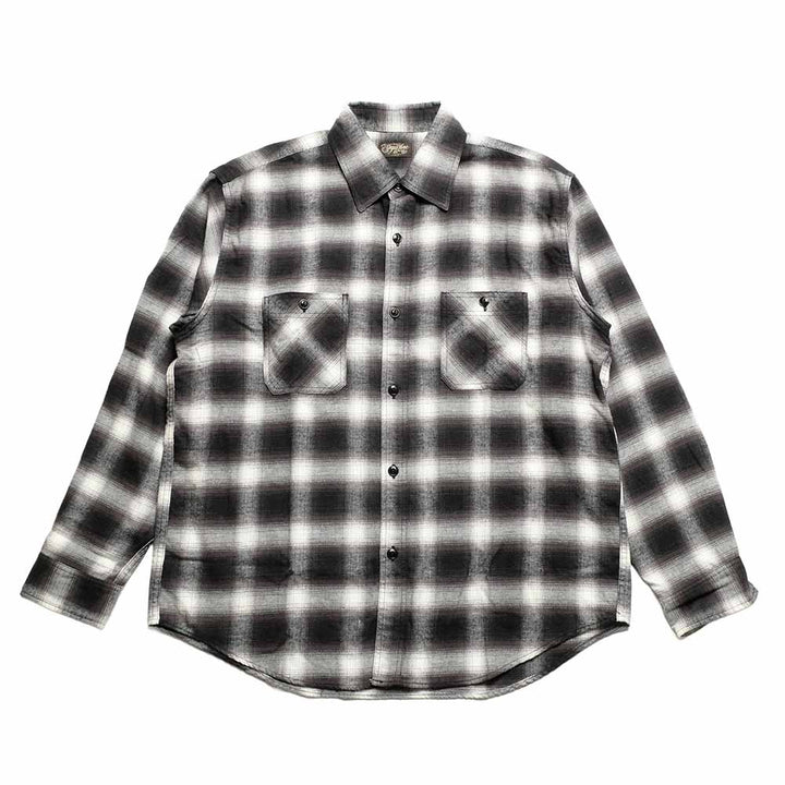 SUGAR CANE - COTTON OMBRE CHECK L/S WORK SHIRT - SC29723