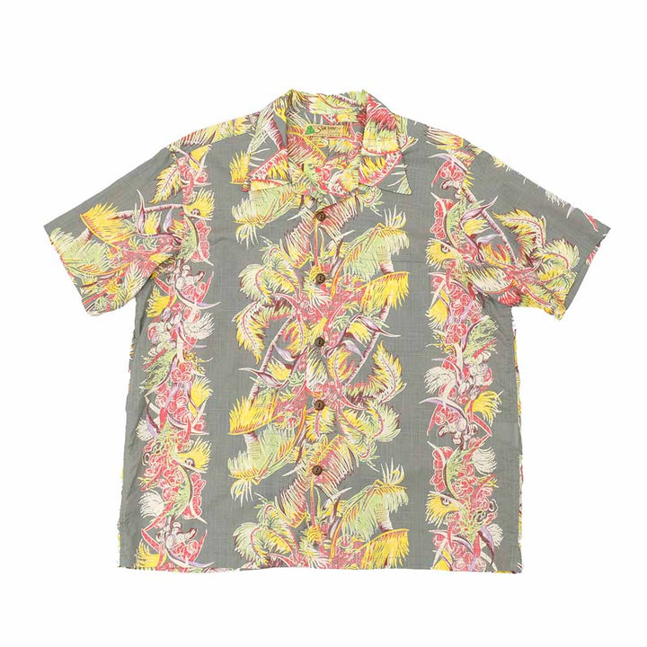 SUN SURF - COTTON LINEN SLUBYARN OPEN SHIRT - COCO PALMS - SS39503