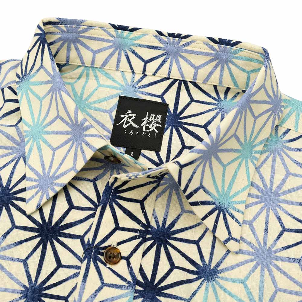 衣櫻 - サザンクロス素材 - 半袖レギュラーシャツ - 麻ノ葉グラデーション - SA1612