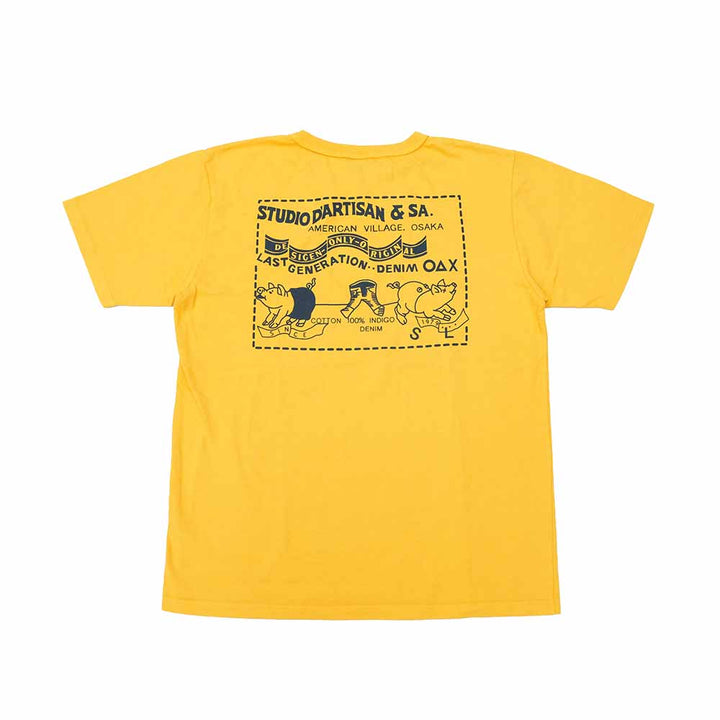 STUDIO D’ARTISAN - USA COTTON T-SHIRT - TWO PIG MARK - 8153
