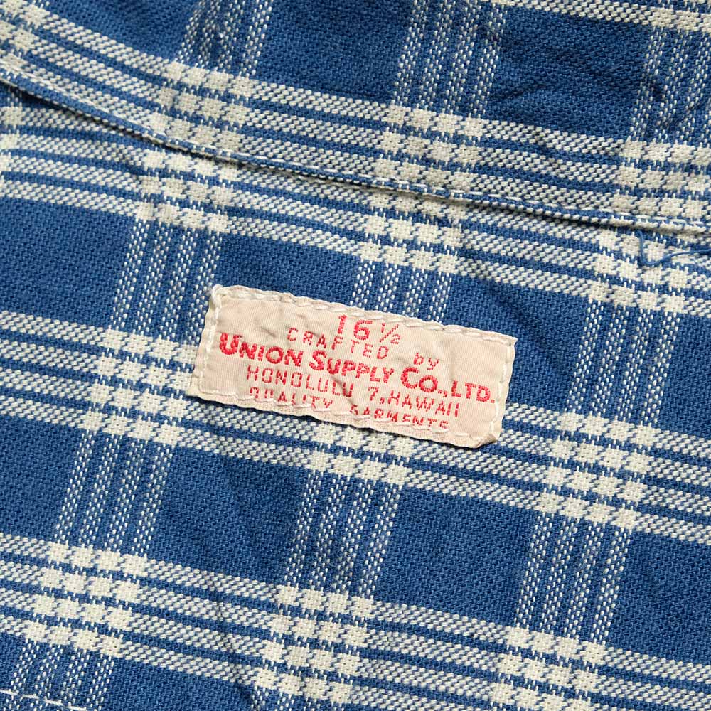 SUN SURF - UNION SUPPLY - PALAKA CHECK SHIRT BLOUSE - US15901