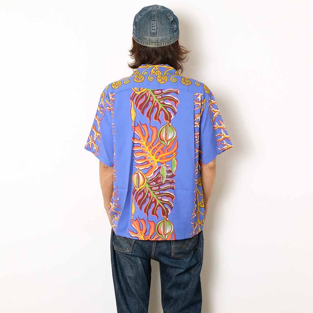 SUN SURF - S/S RAYON HAWAIIAN SHIRT - MONSTERA BORDER - SS39622
