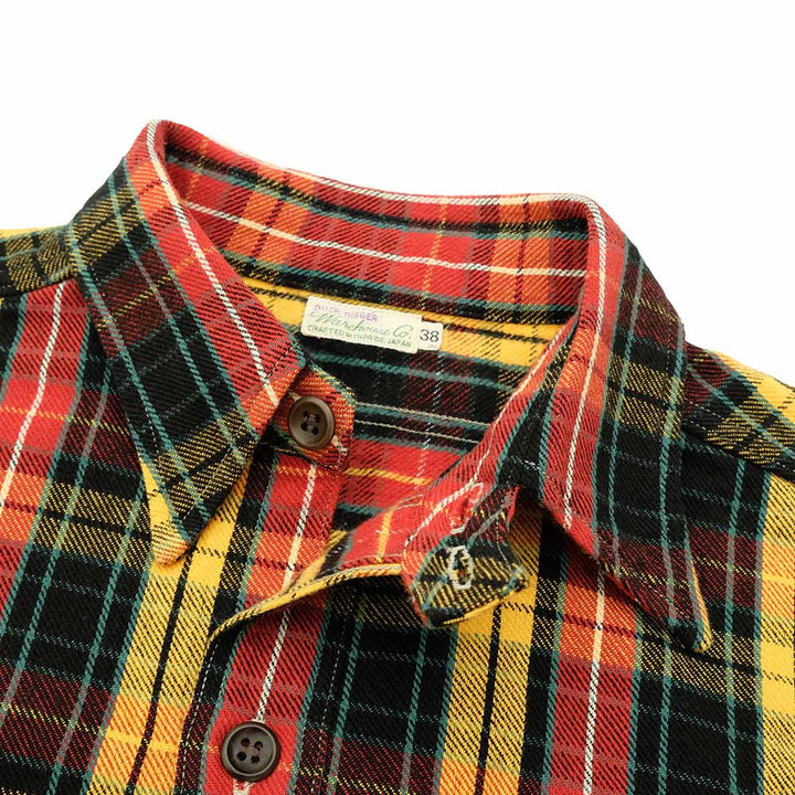 WAREHOUSE - Lot.3022 FLANNEL SHIRTS WITH CHINSTRAP - F柄 - ONE WASH - WH-3022F24