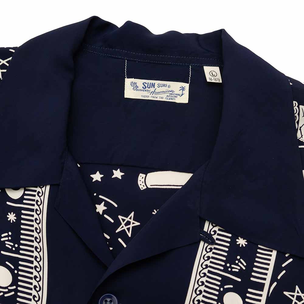 SUN SUR - HINOYA EXCLUSIVE - L/S RAYON HAWAIIAN SHIRT - COSMO GRAPHIC - SS29051HY