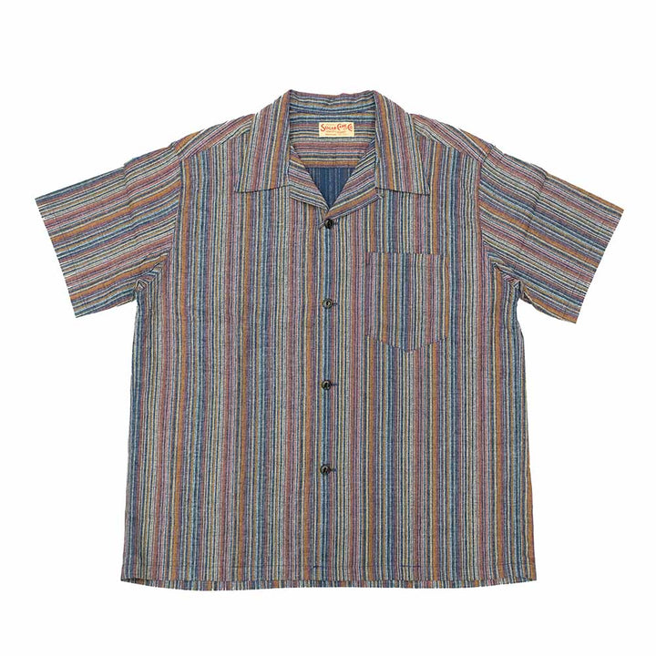 SUGAR CANE - MULTI STRIPE - S/S OPEN SHIRT - SC39520