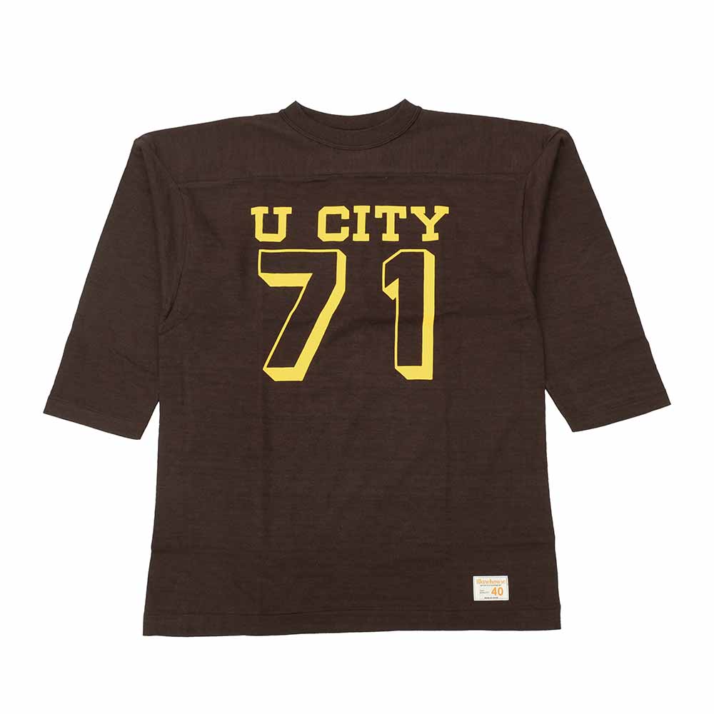 WAREHOUSE - 7/10 SLEEVE FOOTBALL T-SHIRT - U CITY - 4063U-25