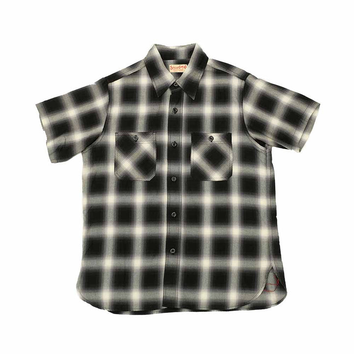 SUGAR CANE - OMBRE CHECK S/S WORK SHIRT - SC39519