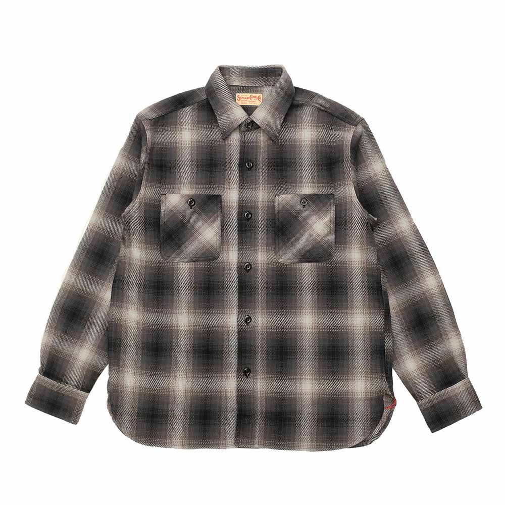 SUGAR CANE - TWILL CHECK WORK SHIRT - SC29561