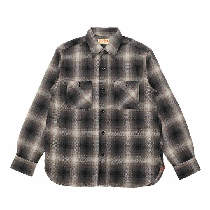 SUGAR CANE - TWILL CHECK WORK SHIRT - SC29561