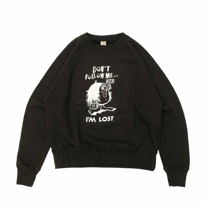 BARNS - Azuma Drop Needle Ribbed Crew Neck Print Sweatshirt - I'M LOST - BR-25437