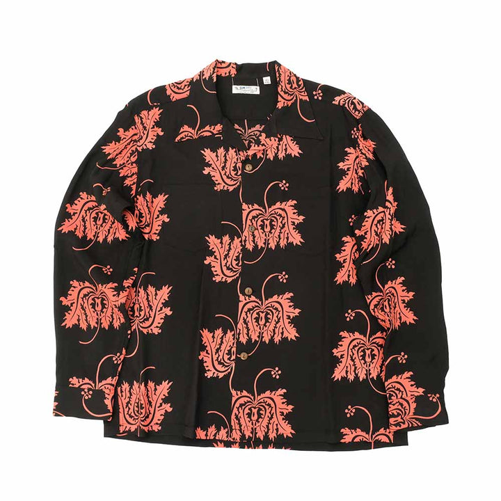 SUN SURF - L/S RAYON HAWAIIAN SHIRT - CORAL HIBISCUS - SS29402