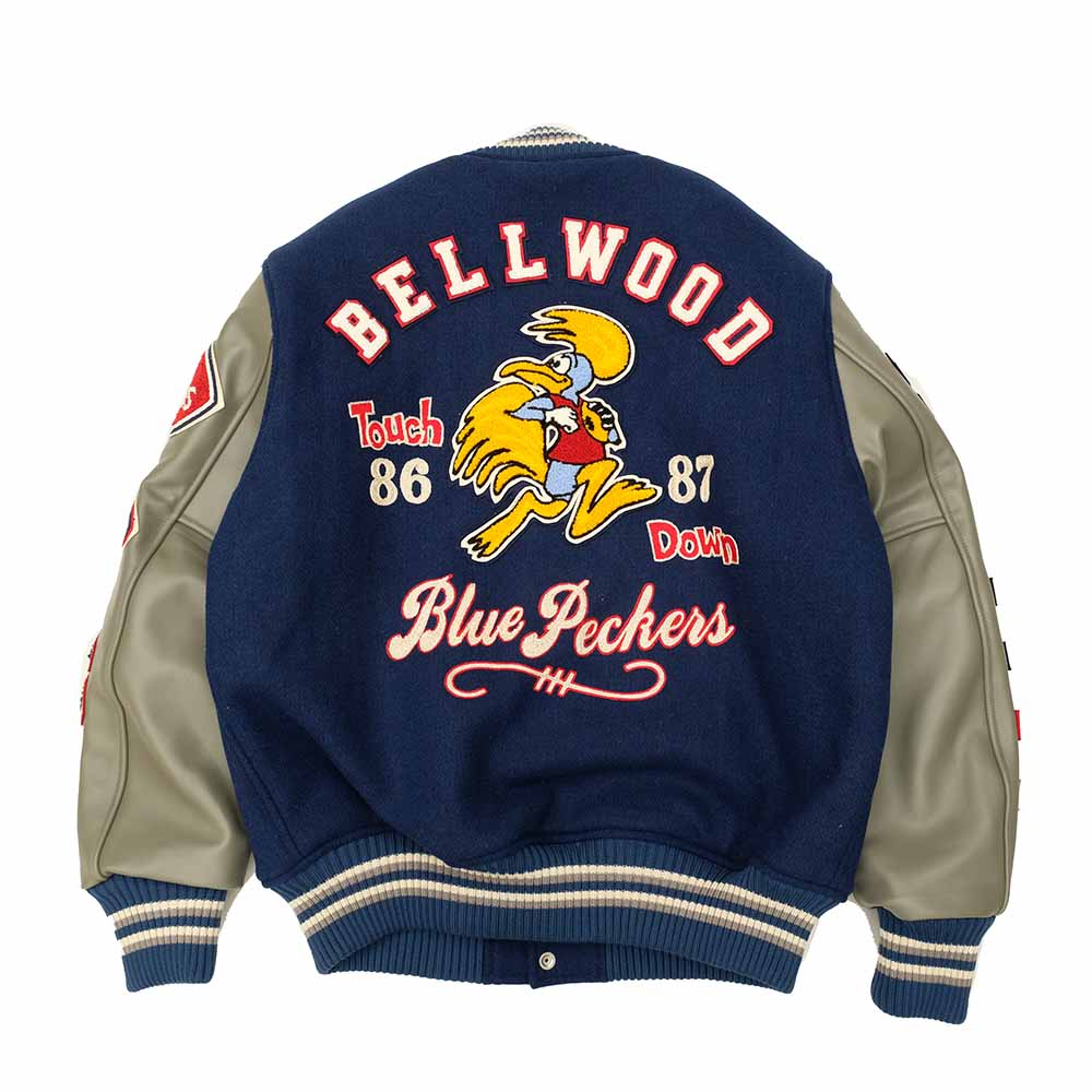 WHITESVILLE - 30oz. WOOL MELTON AWARD JACKET - BLUE PECKERS