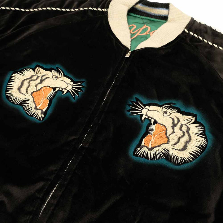 TAILOR TOYO - Mid 1950s Style - Velveteen × Acetate Quilted Souvenir Jacket - Stencil Paint - TOYO ENTERPRISE 60th Anniversary - Special Edition - TIGER HEAD × EAGLE - TT15809