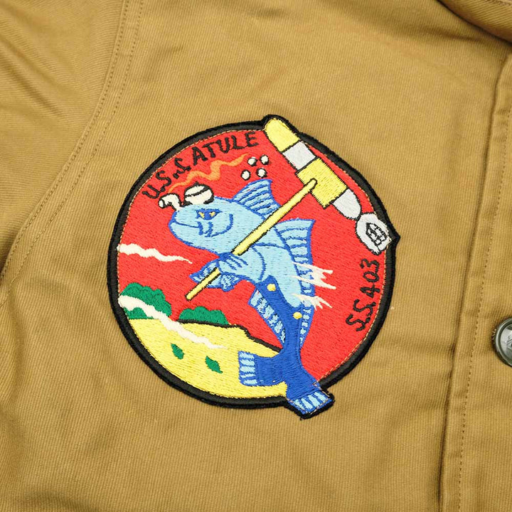 Buzz Rickson's - N-1 KHAKI - NAVY DEPARTMENT DEMOTEX-E - SS-403 USS ATULE - BR15580