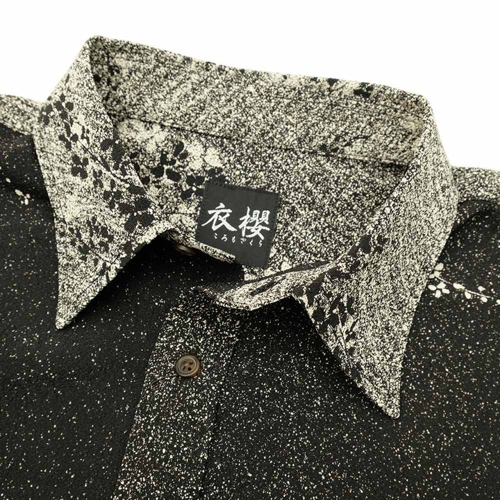 KOROMO ZAKURA - Crepe Cloth -  Short-Sleeve Regular Shirt - Flowing Flower - SA1608