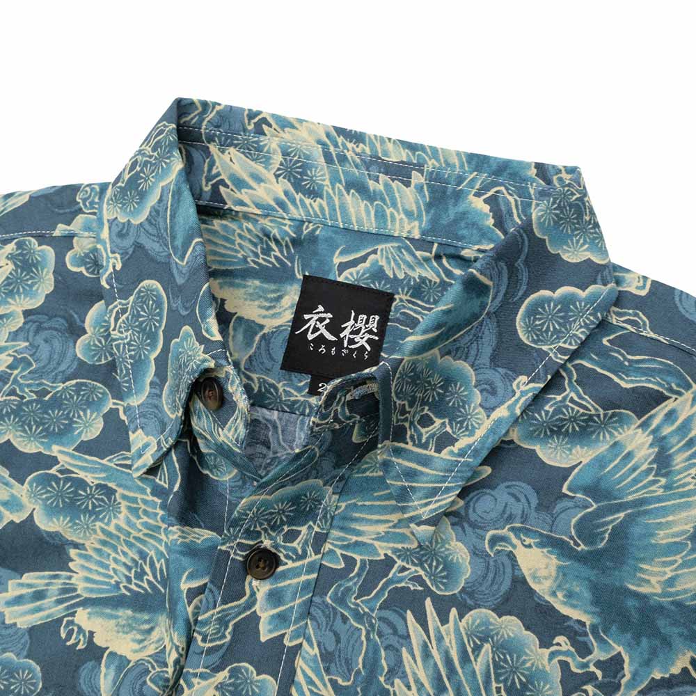 衣櫻 - シーチング素材 - 長袖レギュラーシャツ - 松鷹 - SA1724