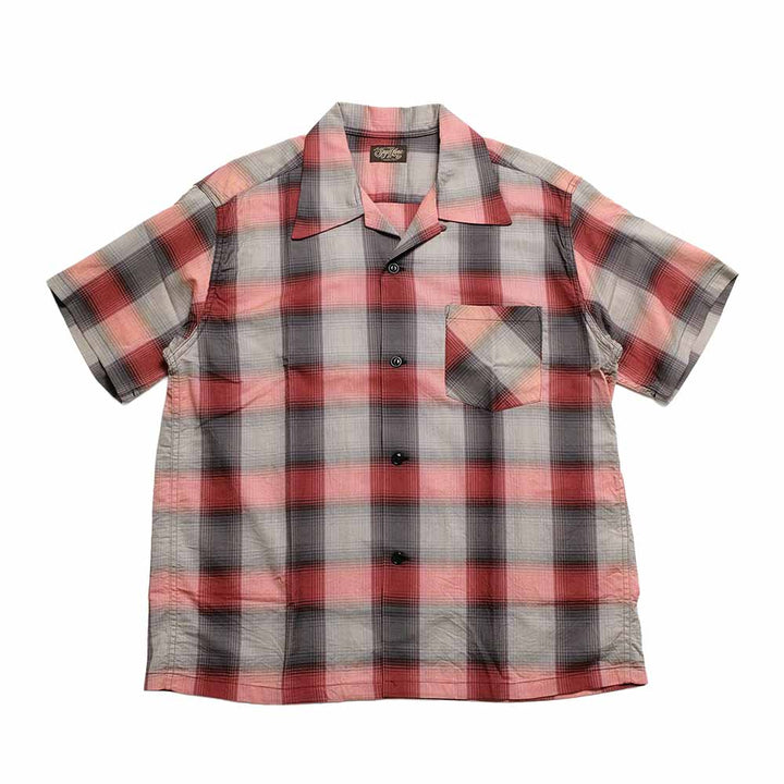 SUGAR CANE - COTTON OMBRE CHECK - S/S OPEN SHIRT - SC39724