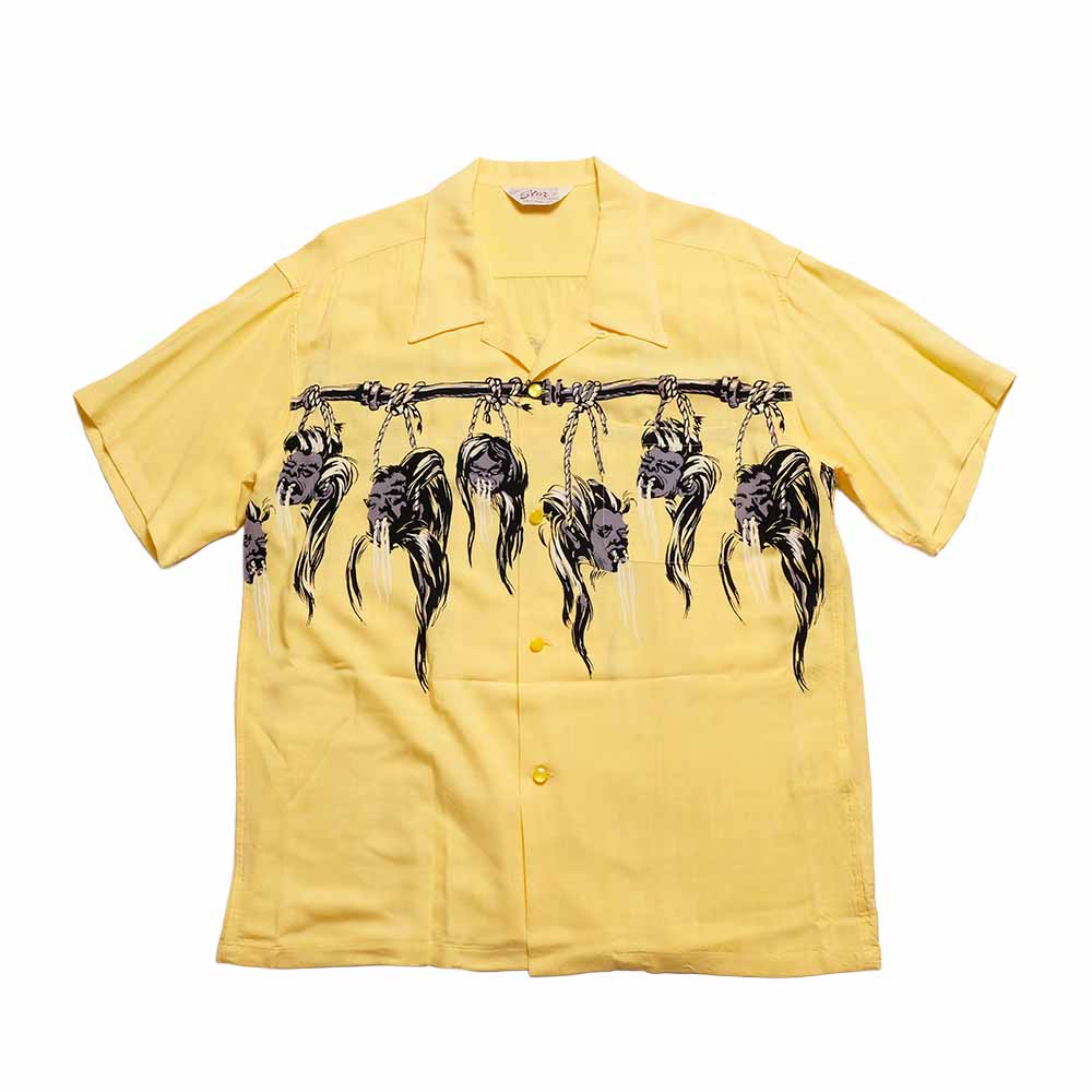 STAR OF HOLLYWOOD - HOPSACK RAYON OPEN SHIRT - SHRUNKEN HEAD - SH39705
