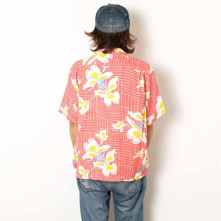 SUN SURF - S/S RAYON HAWAIIAN SHIRT - WHITE GINGER - SS39615